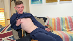 Young Straight & Ripped Brodie Shows off his Lean Body & Wanks his Huge Uncut Cock & Squirts Cum!