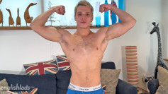 Young Ripped Stud Shows off his Lean Muscles & Massive 8.5 Inch Uncut Cock & Cums Everywhere!